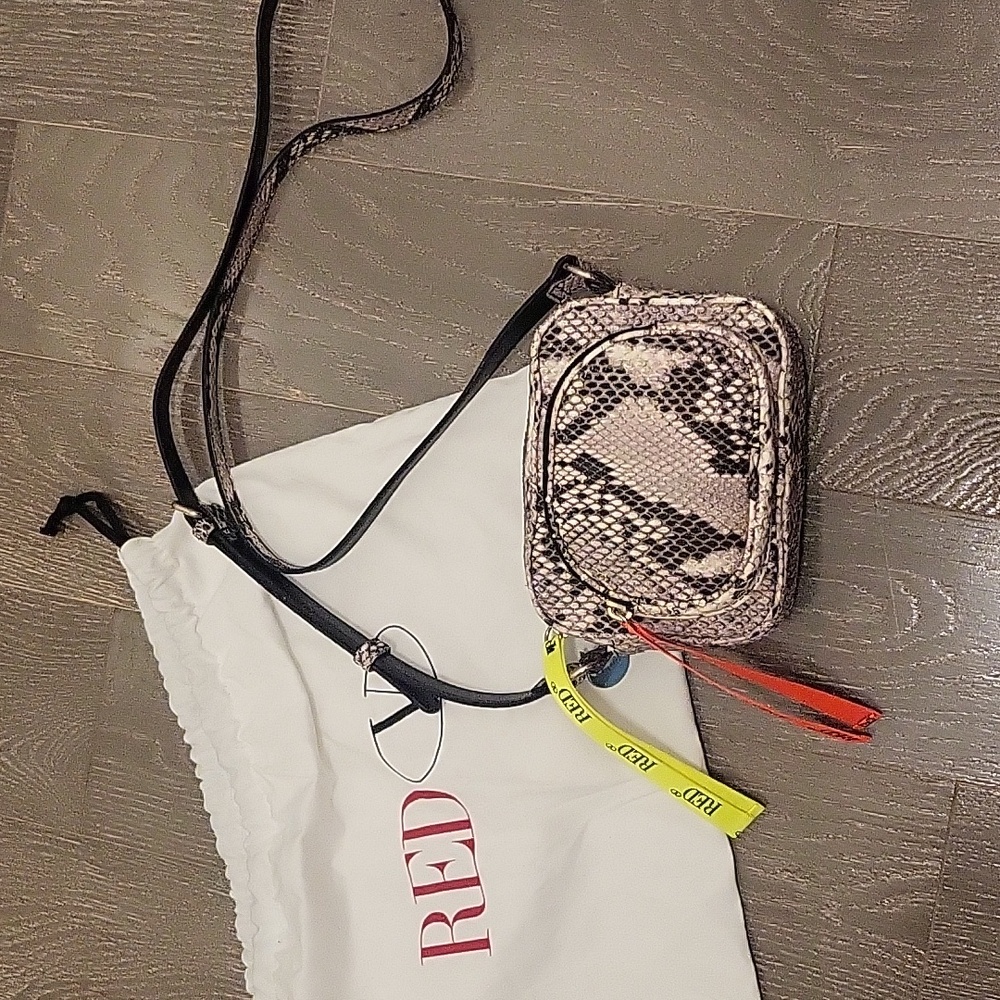 RED Valentino Garavani Embossed Python Crossbody Shoulder Bag